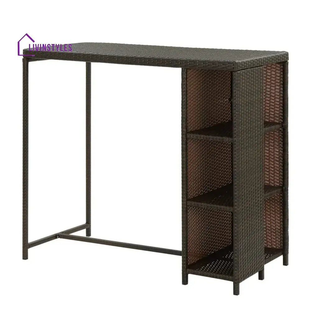 Maravilla Outdoor Rattan Wicker Bar Table with High-Top Design - Bar Table
