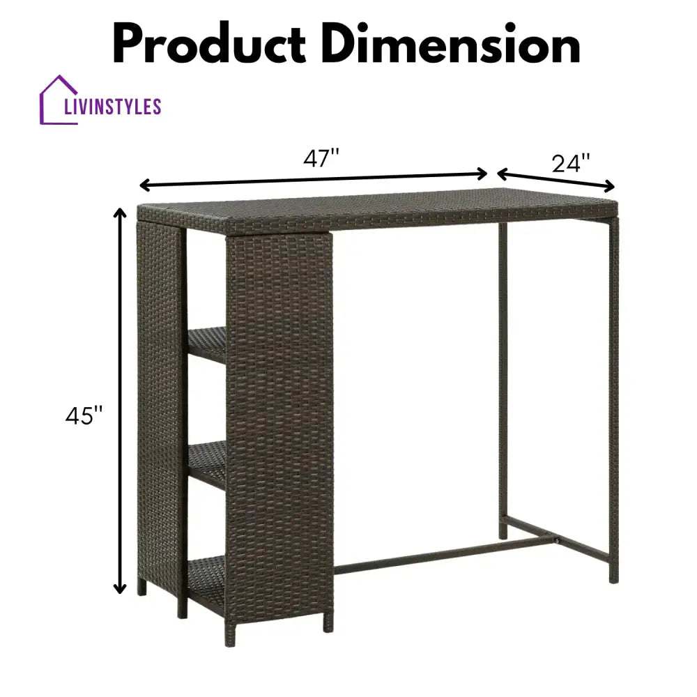 Maravilla Outdoor Rattan Wicker Bar Table with High-Top Design - Bar Table