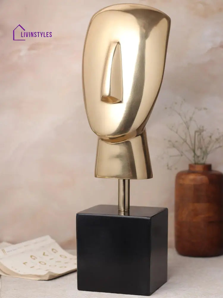 Marble Muse Visage In Gold With Black