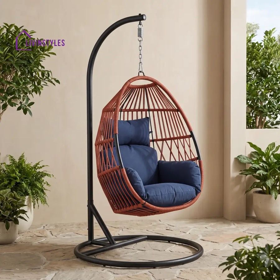 Marcel Premium MS Frame with Powder Coated Outdoor Swing Chair with Stand