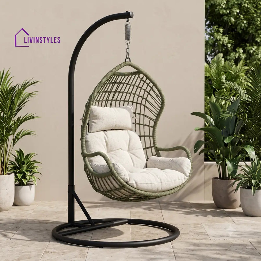 Marcin Premium MS Frame with Powder Coated Outdoor Swing Chair with Stand