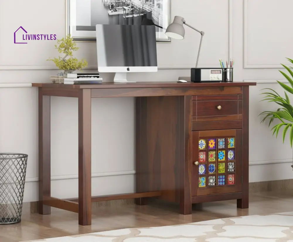 Marco Sheesham Wood Study Table (Brown Finish) Study Table