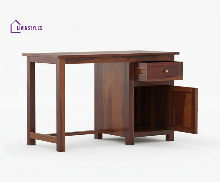 Marco Sheesham Wood Study Table (Brown Finish) Study Table