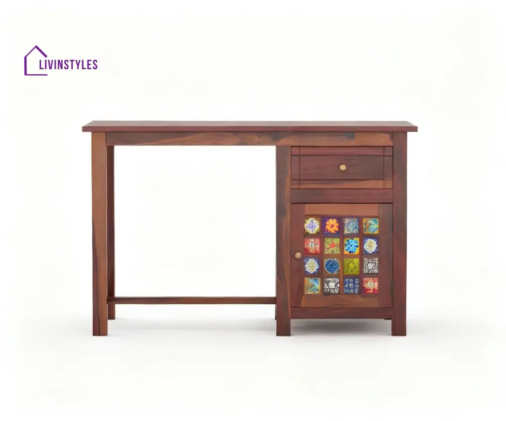 Marco Sheesham Wood Study Table (Brown Finish) Study Table