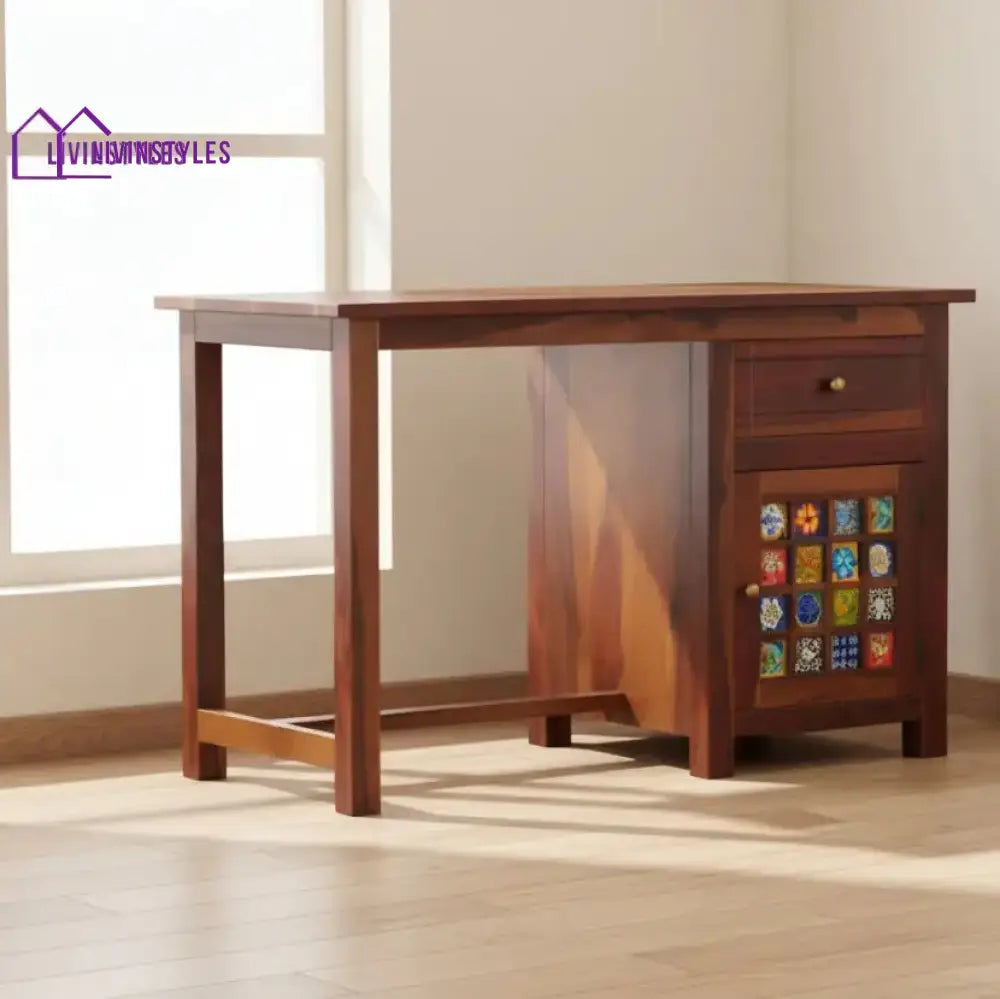 Marco Sheesham Wood Study Table (Brown Finish) Study Table