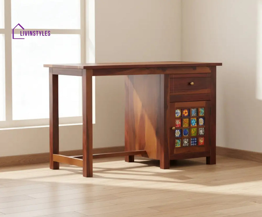 Marco Sheesham Wood Study Table (Brown Finish) Study Table