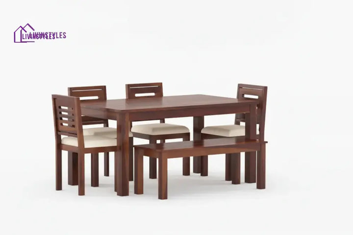 Daria 6 Seater Dining Set with Cushion Top Chairs and Bench