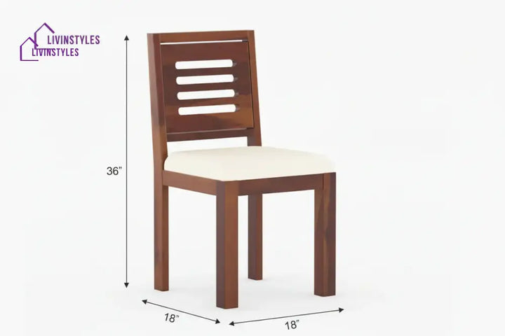 Daria Sheesham Wood 4 Seater Dining Sets With Cushion Top Chairs