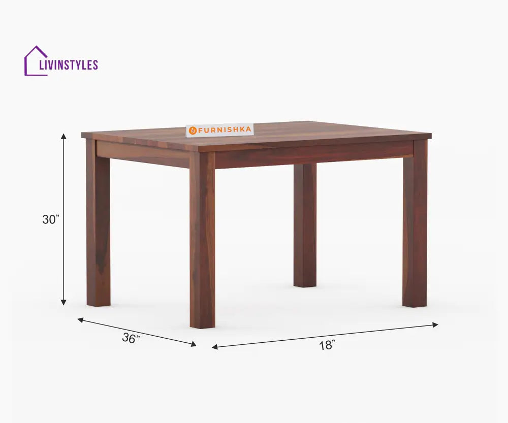 Daria Sheesham Wood 4 Seater Dining Sets With Cushion Top Chairs