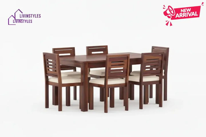 Daria Sheesham Wood 6 Seater Dining Sets With Cushion Top Chair