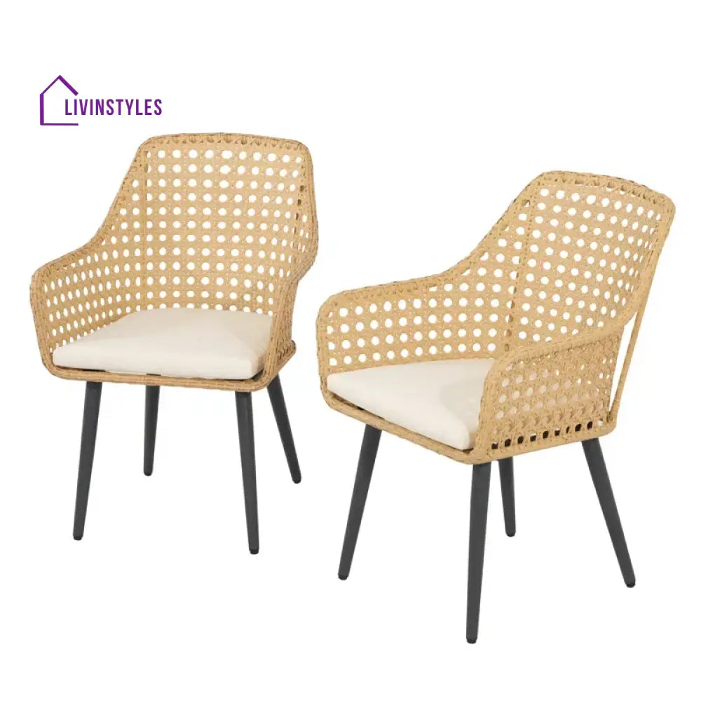 Mardi Outdoor Patio Seating Set 2 Chairs Set (Gold) - Coffee Table Sets