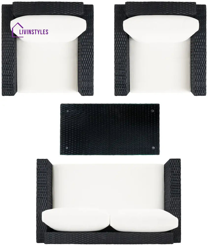 Mardula Outdoor Sofa Set 2 Seater | Single Seater And 1 Center Table (White) Sets