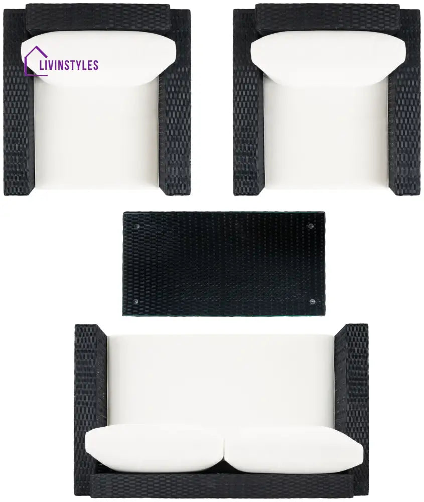 Mardula Outdoor Sofa Set 2 Seater | Single Seater And 1 Center Table (White) Sets