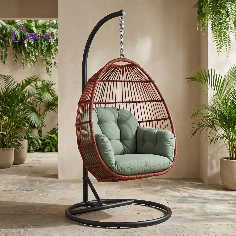 Marek Premium MS Frame with Powder Coated Outdoor Swing Chair with Stand