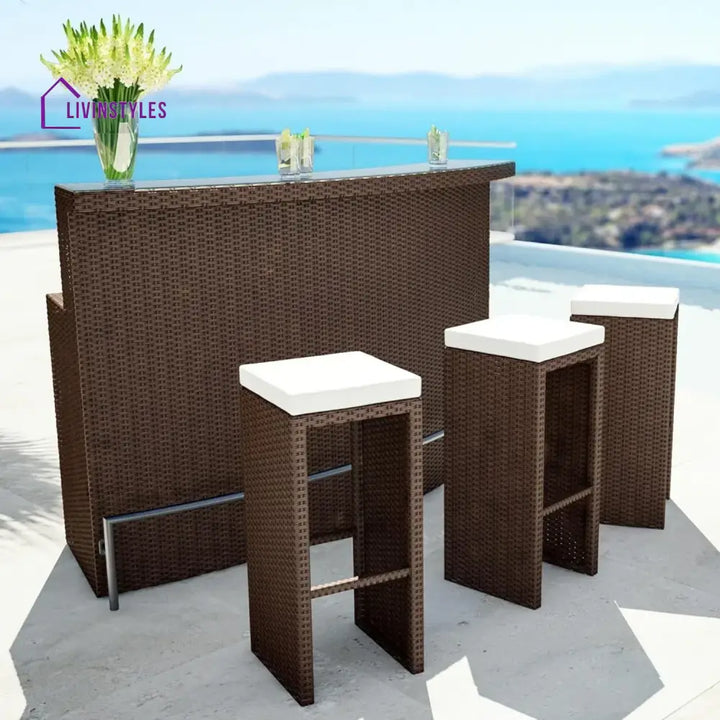 Maren 3-Seater Outdoor Rattan Wicker Bar Set - Bar Set