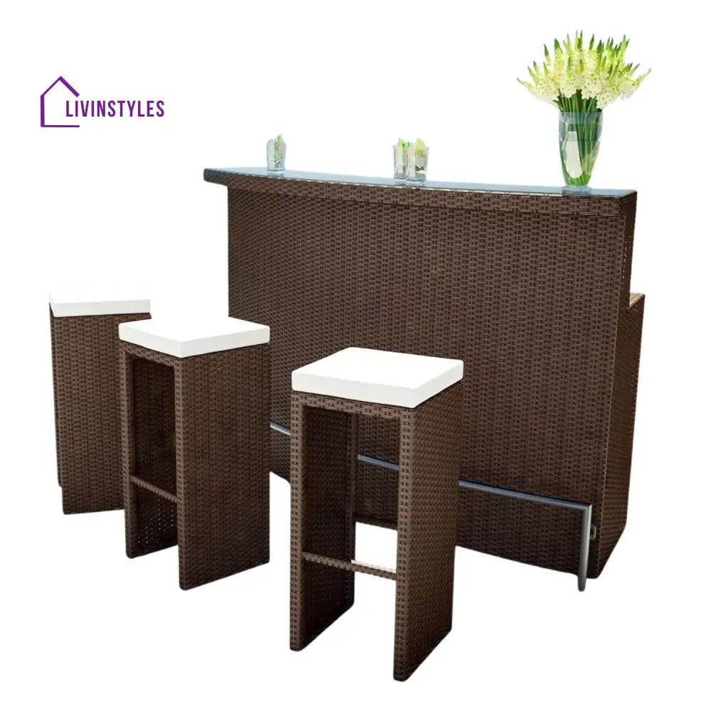 Maren 3-Seater Outdoor Rattan Wicker Bar Set - Bar Set