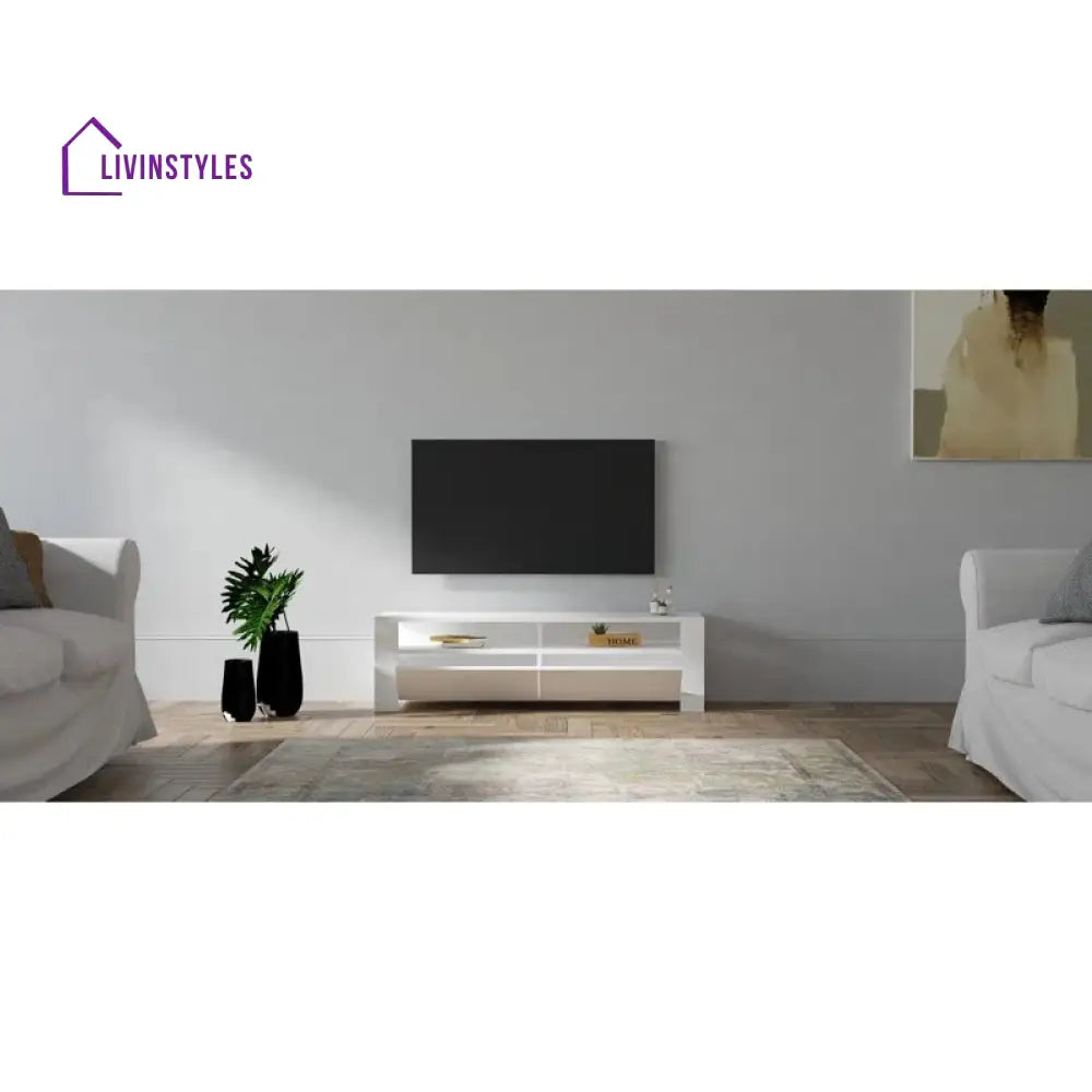 Margaret White Finish Tv Unit Stand for Living Room