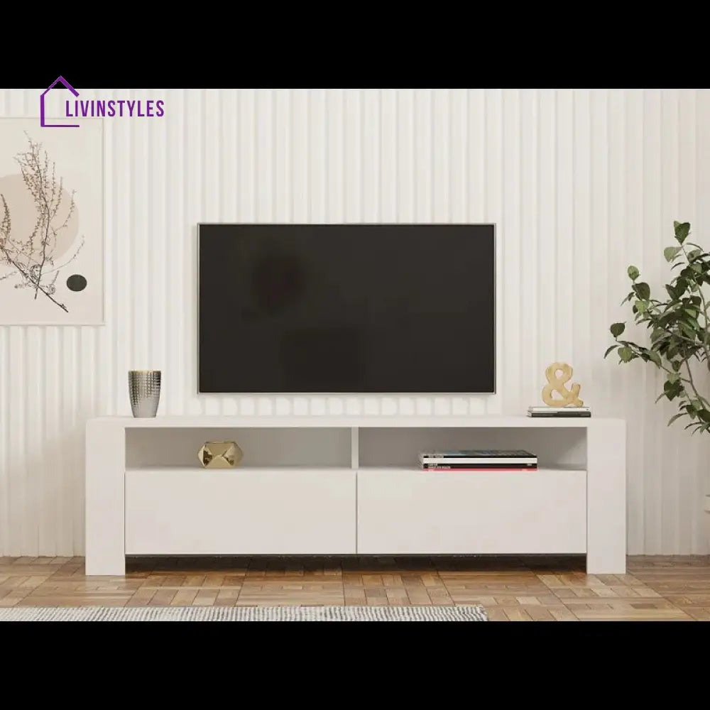 Margaret White Finish Tv Unit Stand for Living Room