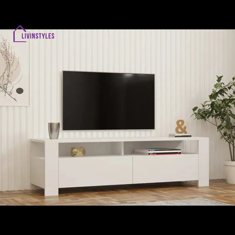 Margaret White Finish Tv Unit Stand for Living Room