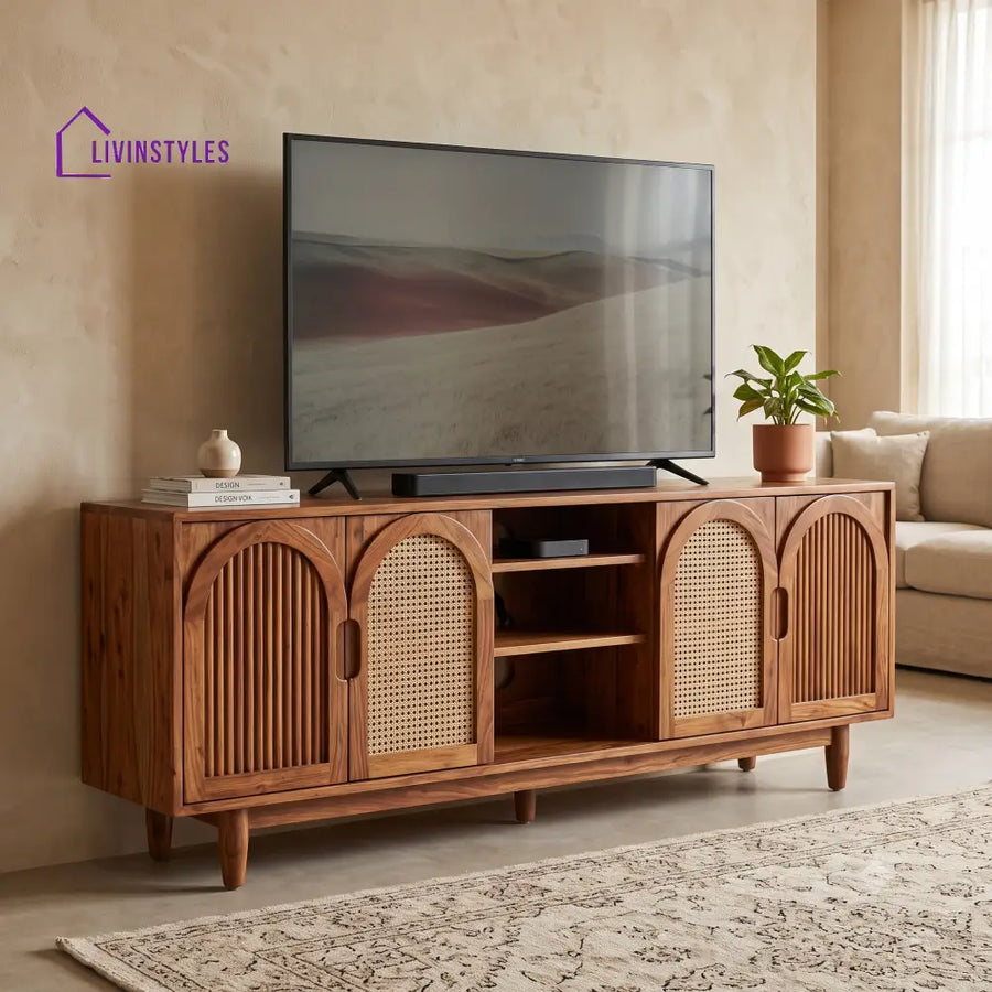 Margaux Solid Sheesham Wood Tv Unit for Living Room | Tv Cabinet | Tv Console Unit