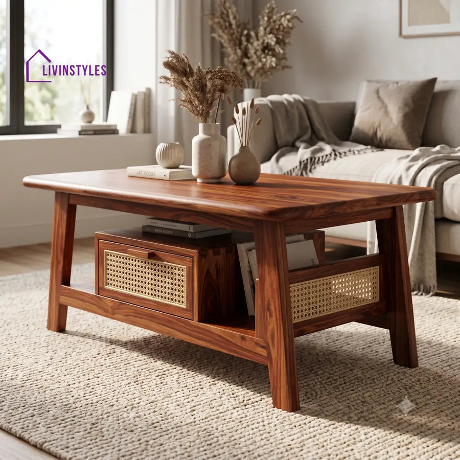 Margaux Wooden Coffee Table for Living Room | Tea Table | Teapoy | Center table