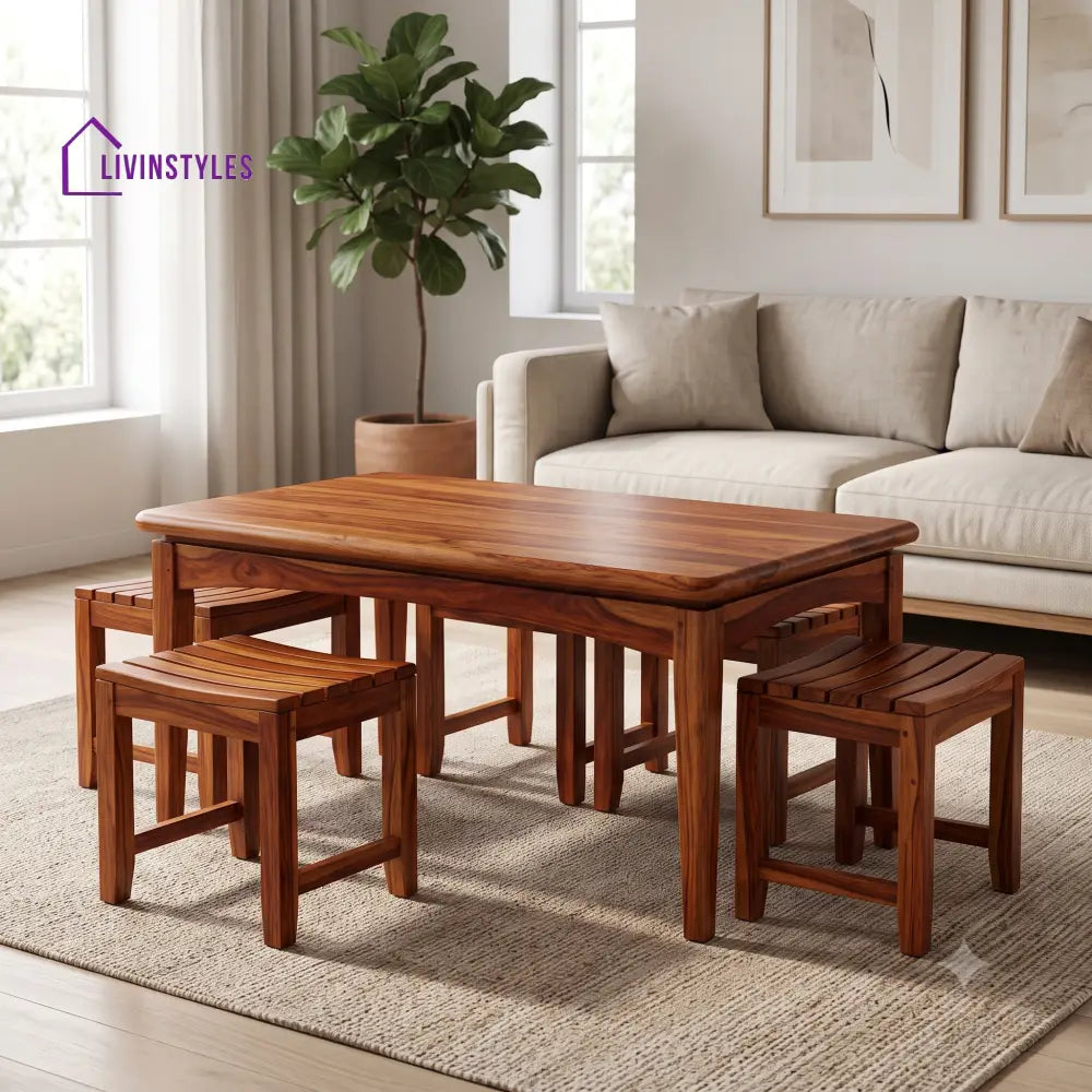 Margo Wooden Coffee Table for Living Room | Tea Table | Teapoy | Center table