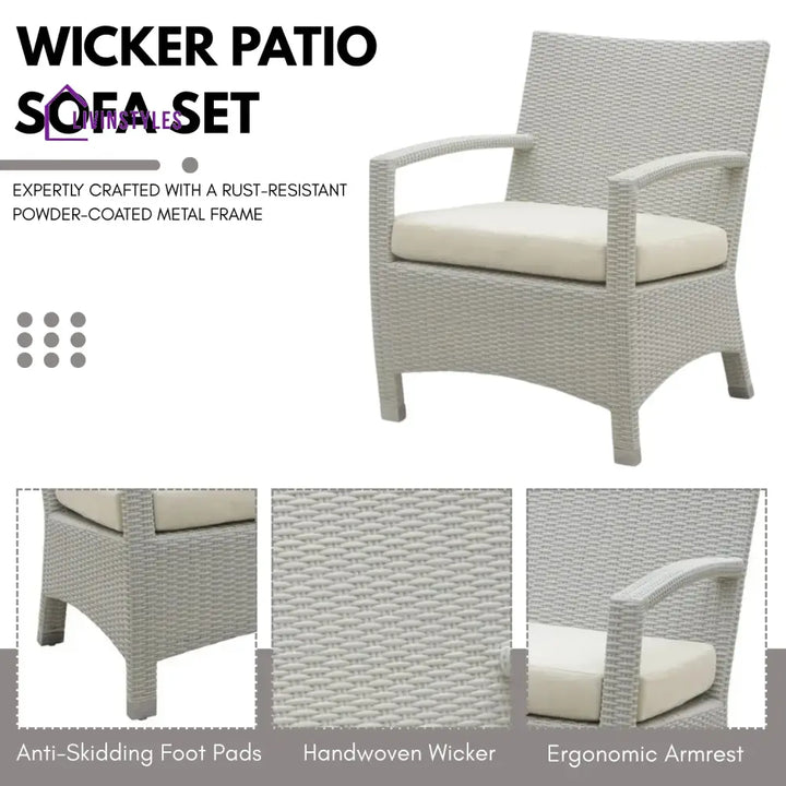 Margrit Outdoor Rattan Wicker 7-Seater Sectional Sofa Set - Sofa Set