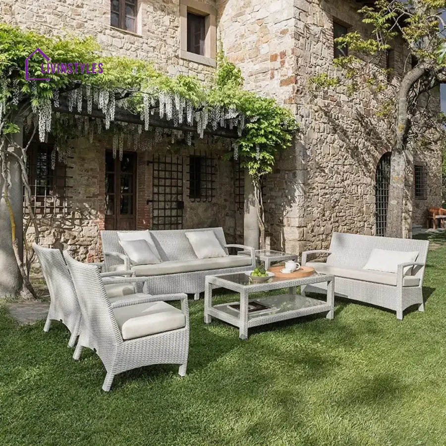 Margrit Outdoor Rattan Wicker 7-Seater Sectional Sofa Set - Sofa Set