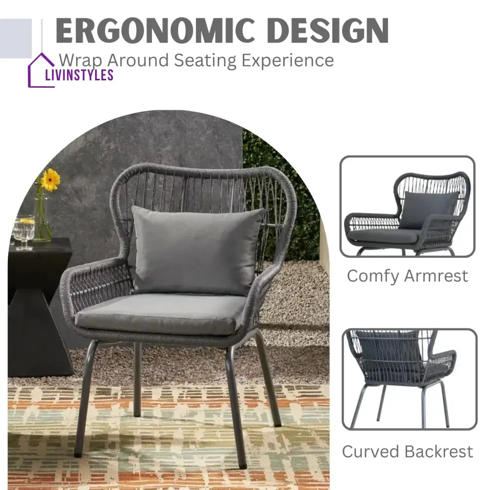Marguerite Outdoor Patio Garden 3 Piece All Weather Resistant Furniture Set - Patio Set