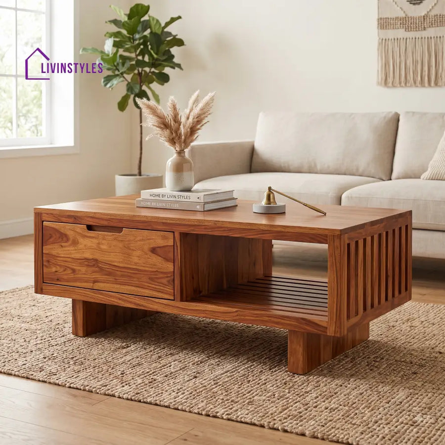 Marguerite Wooden Coffee Table for Living Room | Tea Table | Teapoy | Center table