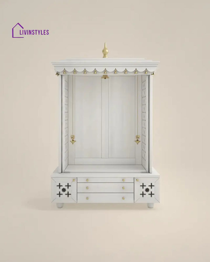 Maria Large Wooden Pooja Mandir for Home | Handcrafted Home Temple