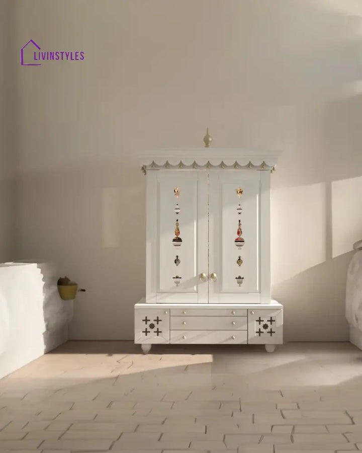 Maria Large Wooden Pooja Mandir for Home | Handcrafted Home Temple