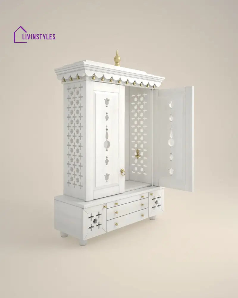 Maria Large Wooden Pooja Mandir for Home | Handcrafted Home Temple