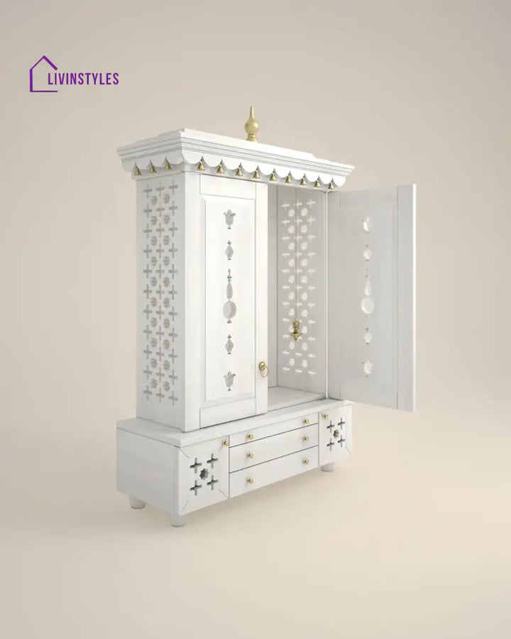 Maria Large Wooden Pooja Mandir for Home | Handcrafted Home Temple