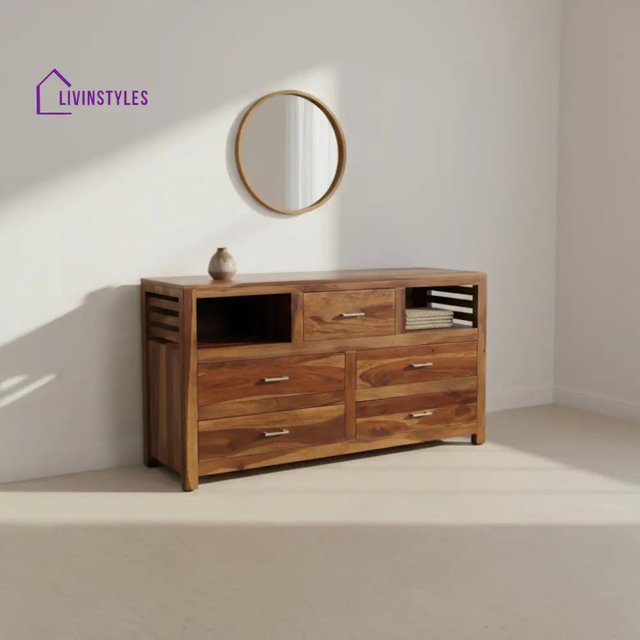 Maribel sheesham wood chest of drawers