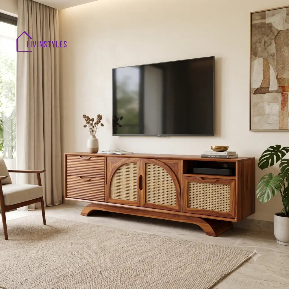 Marielle Solid Sheesham Wood Tv Unit for Living Room | Tv Cabinet | Tv Console Unit
