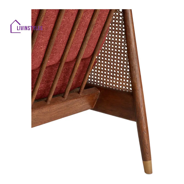 Marika 1 Seater Teak Wood & Rattan Antique Brass Sofa Sofas