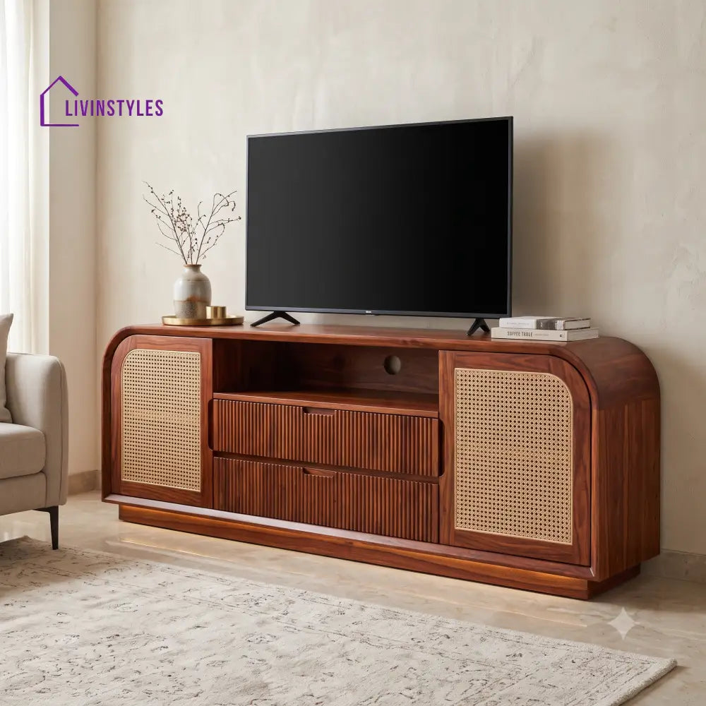 Marilou Solid Sheesham Wood Tv Unit for Living Room | Tv Cabinet | Tv Console Unit