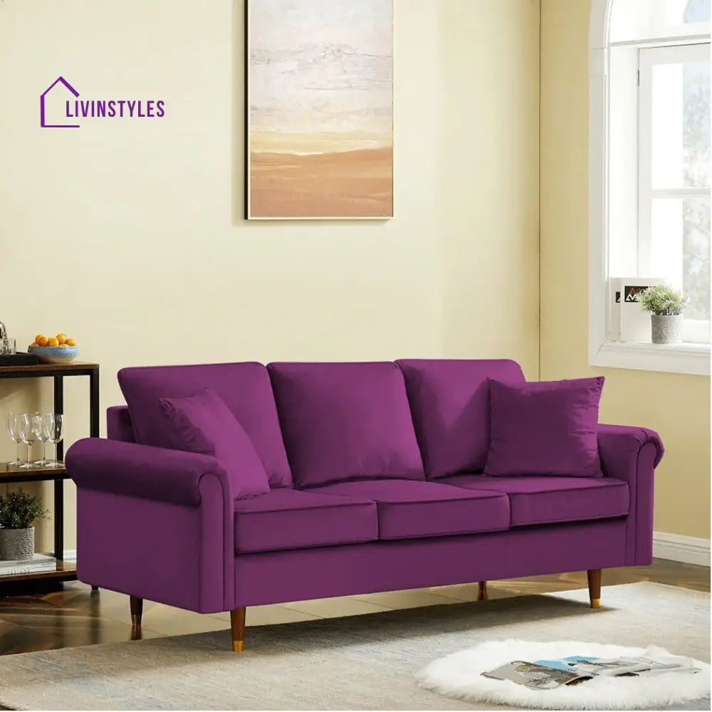 Marina 3 Seater Sofa in purple colour