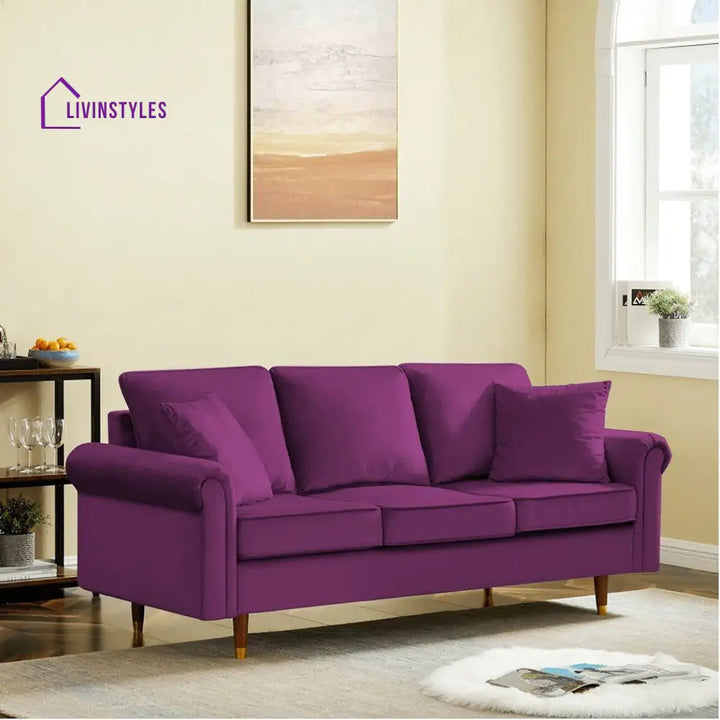 Marina 3 Seater Sofa in purple colour