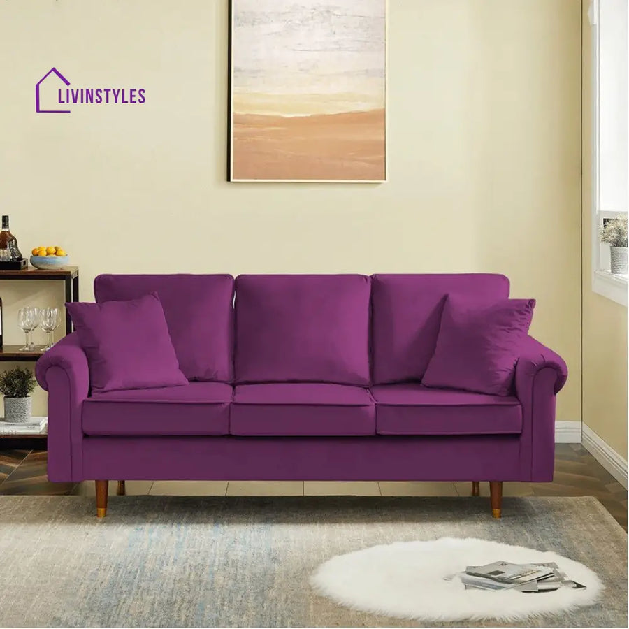 Marina 3 Seater Sofa in purple colour