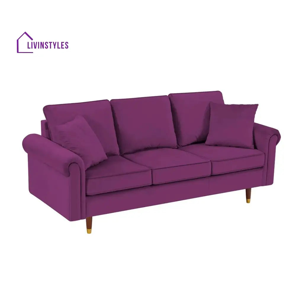 Marina 3 Seater Sofa in purple colour