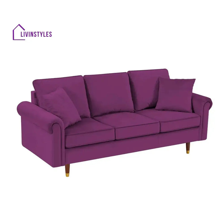 Marina 3 Seater Sofa in purple colour