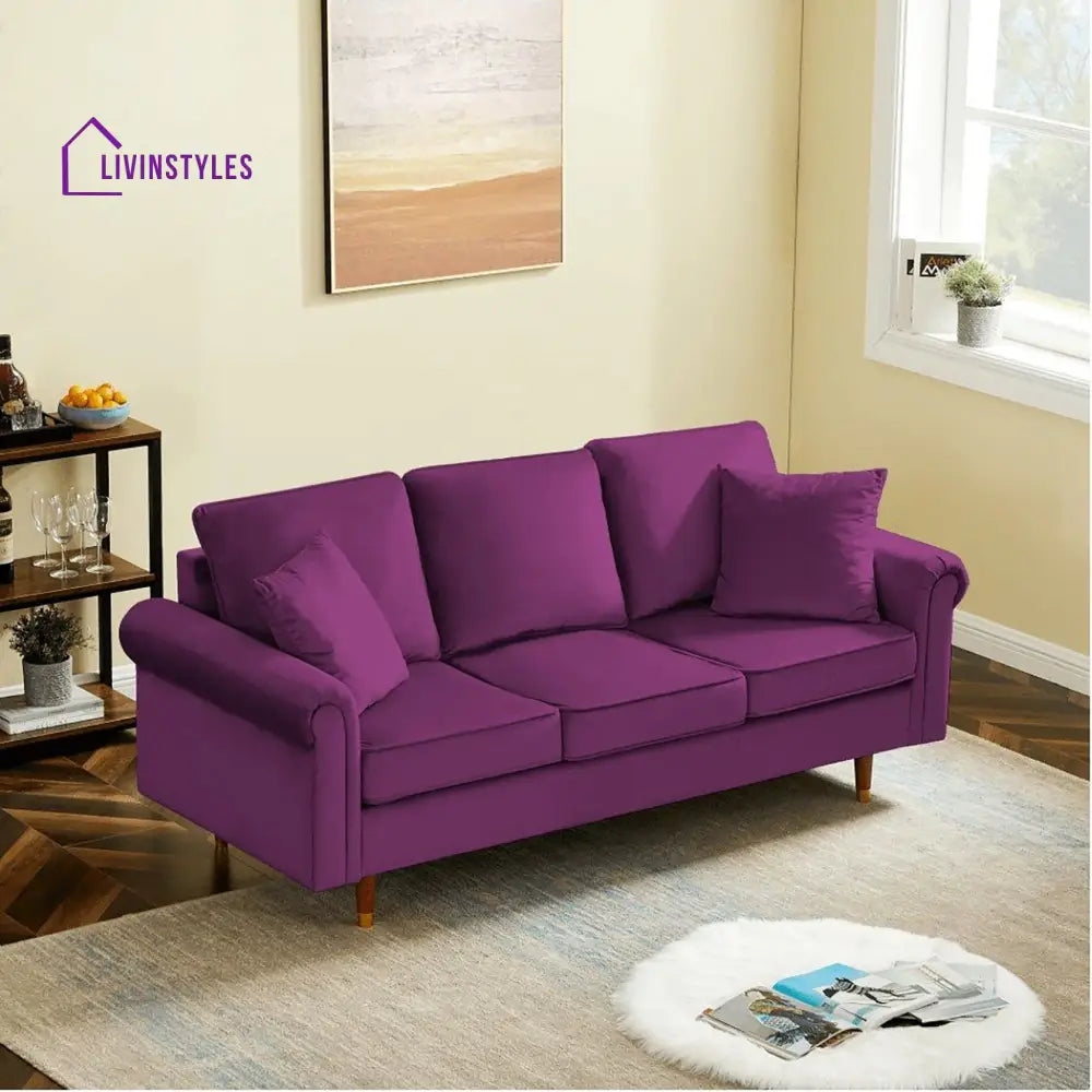 Marina 3 Seater Sofa in purple colour
