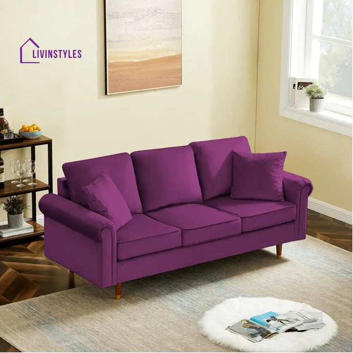 Marina 3 Seater Sofa in purple colour
