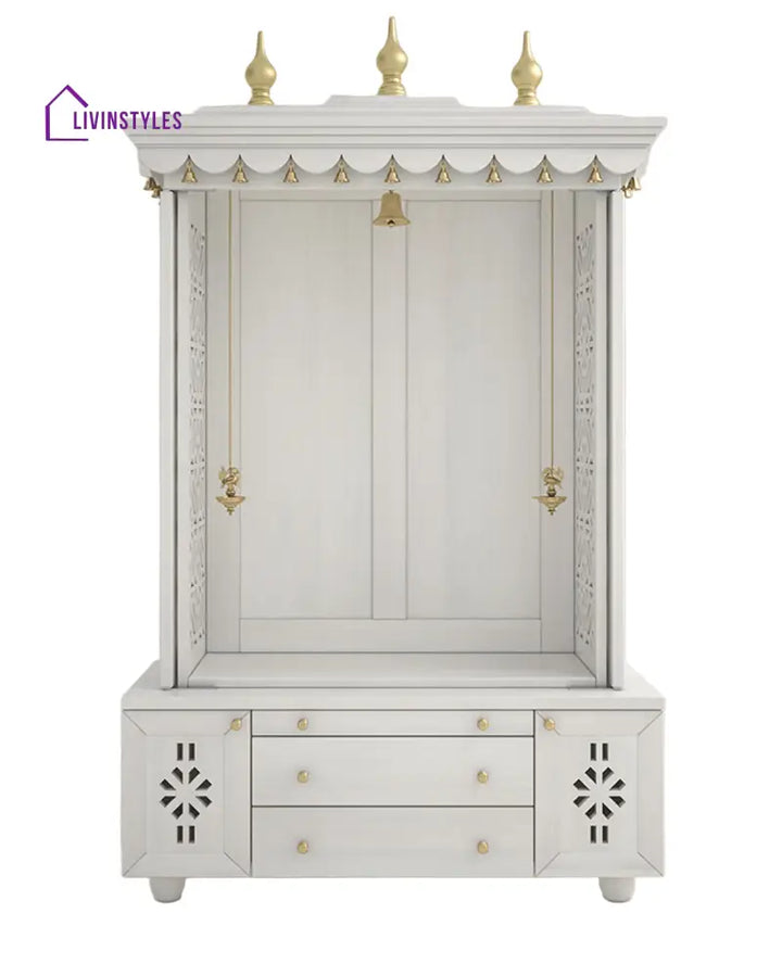 Marina Large Handcrafted Pooja Mandir for Home | Wooden Home Temple