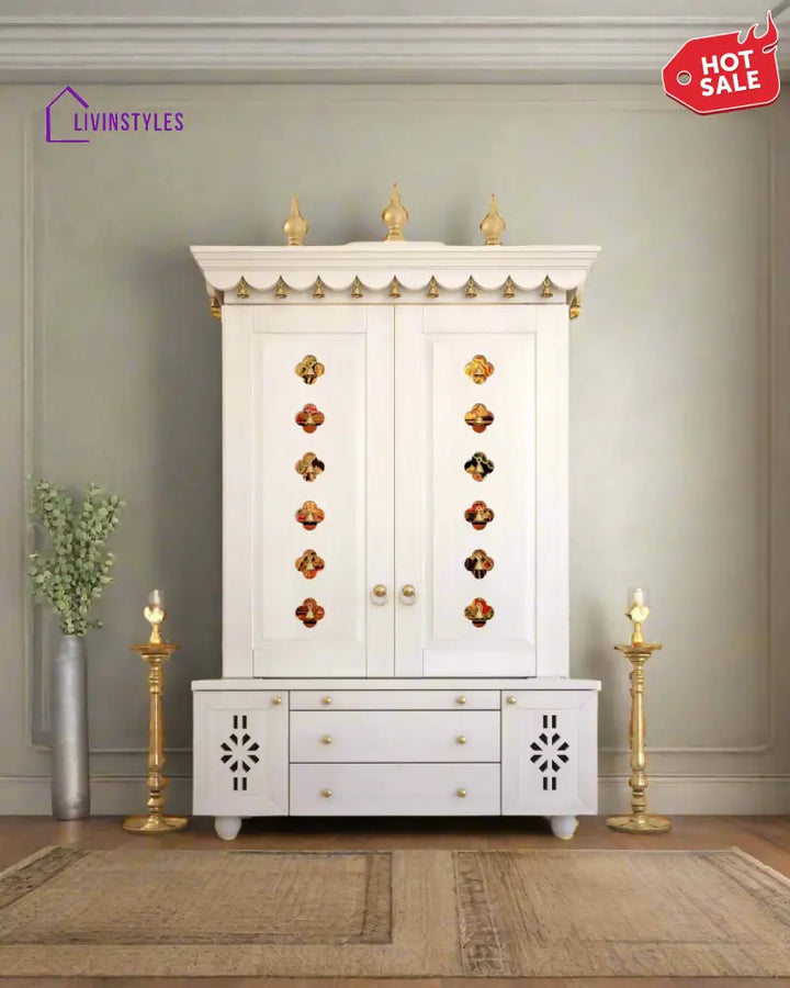 Marina Large Handcrafted Pooja Mandir for Home | Wooden Home Temple