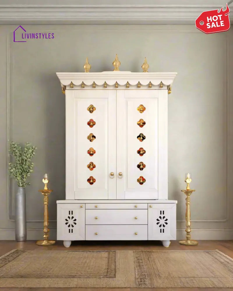 Marina Large Handcrafted Pooja Mandir for Home | Wooden Home Temple