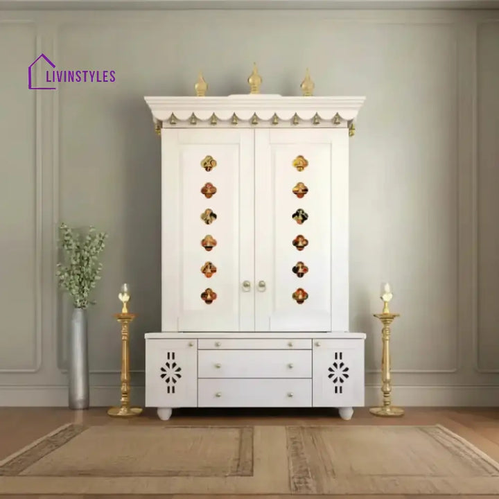 Marina Large Handcrafted Pooja Mandir for Home | Wooden Home Temple