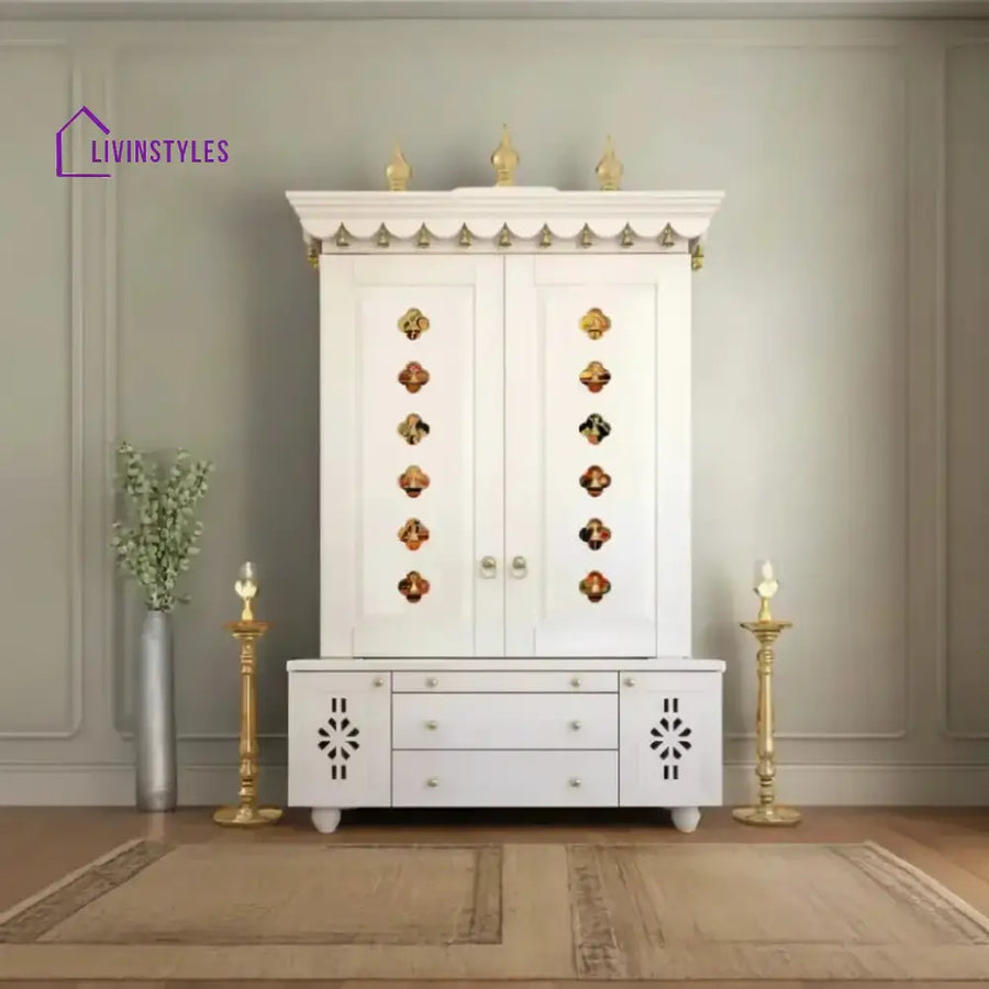 Marina Large Handcrafted Pooja Mandir for Home | Wooden Home Temple
